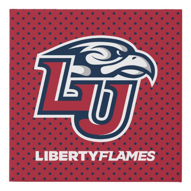 Liberty University Polka Dot Pattern Faux Canvas Print (Front)