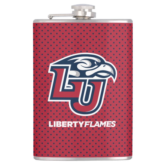 Liberty University Polka Dot Pattern Flask (Front)
