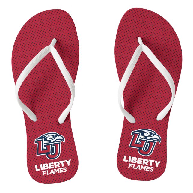 Liberty University Polka Dot Pattern Flip Flops (Footbed)