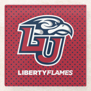 Liberty University Polka Dot Pattern Glass Coaster