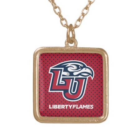 Liberty University Polka Dot Pattern Gold Plated Necklace