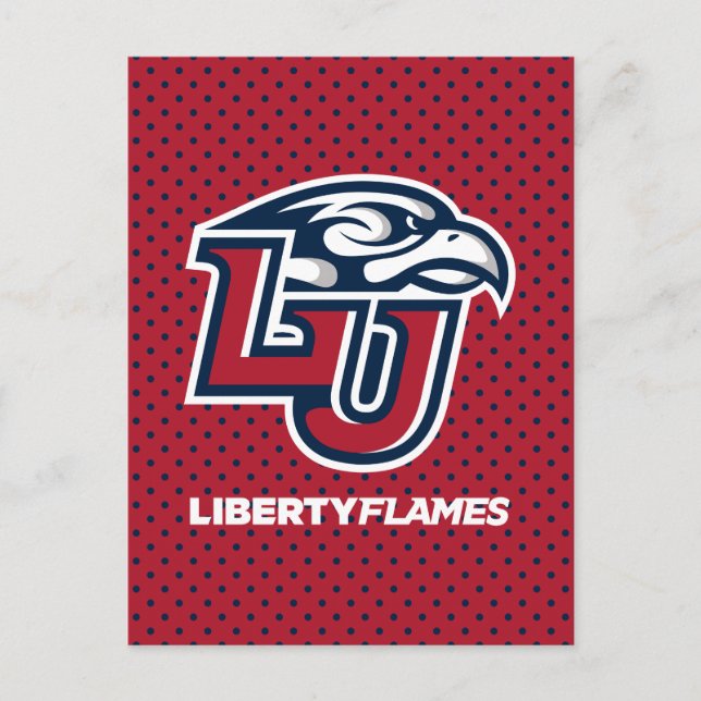 Liberty University Polka Dot Pattern Invitation Postcard (Front)