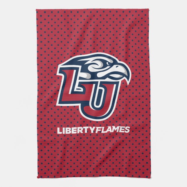 Liberty University Polka Dot Pattern Kitchen Towel (Vertical)