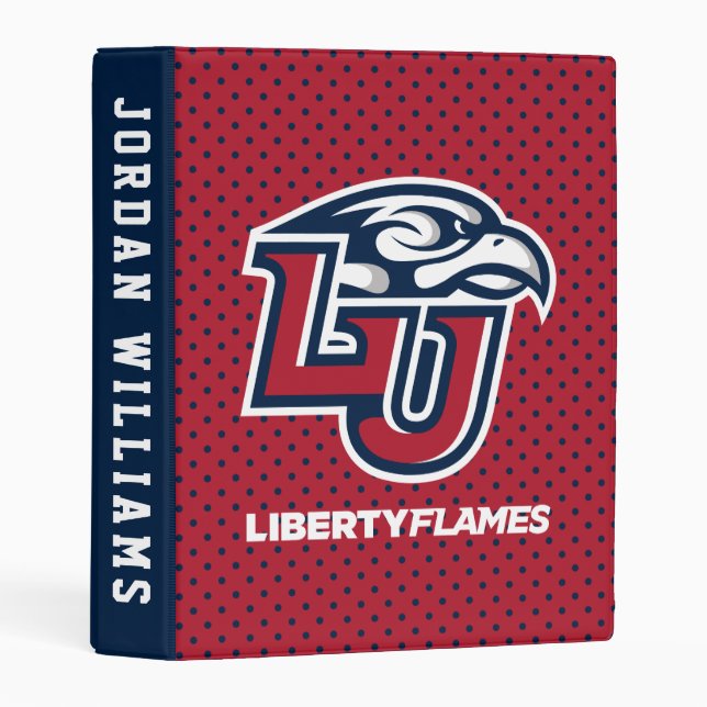 Liberty University Polka Dot Pattern Mini Binder (Front/Spine)