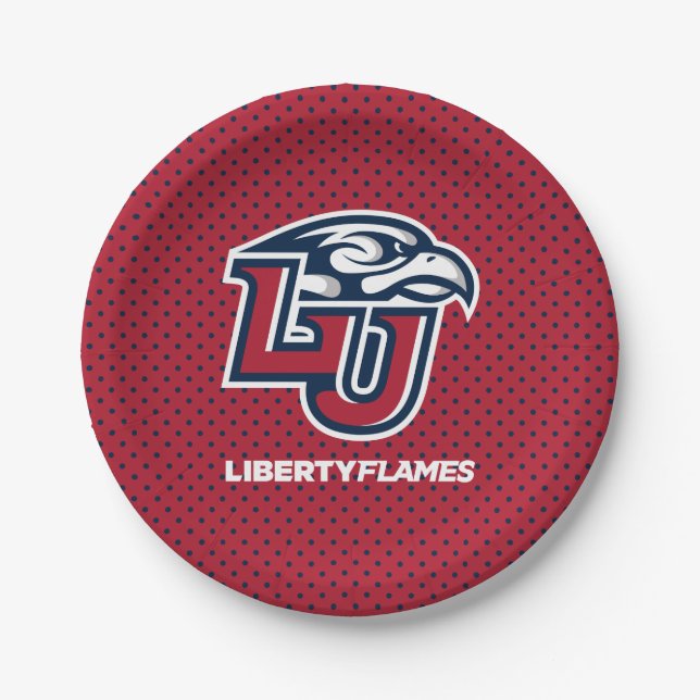Liberty University Polka Dot Pattern Paper Plates (Front)