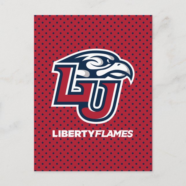 Liberty University Polka Dot Pattern Postcard (Front)
