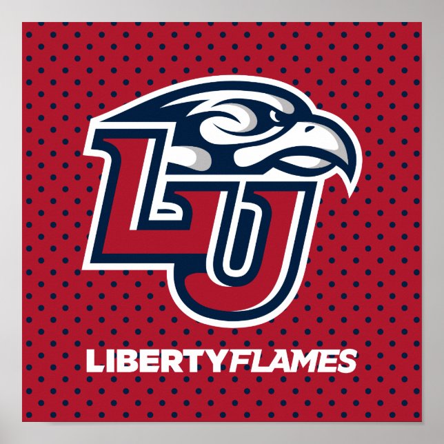 Liberty University Polka Dot Pattern Poster (Front)
