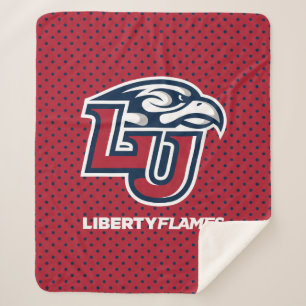 Liberty University Polka Dot Pattern Sherpa Blanket