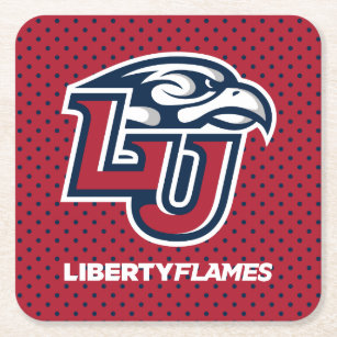Liberty University Polka Dot Pattern Square Paper Coaster
