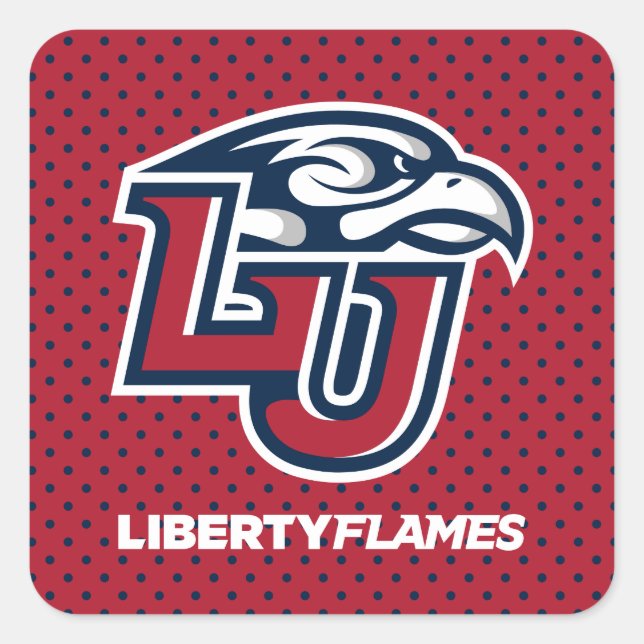 Liberty University Polka Dot Pattern Square Sticker (Front)