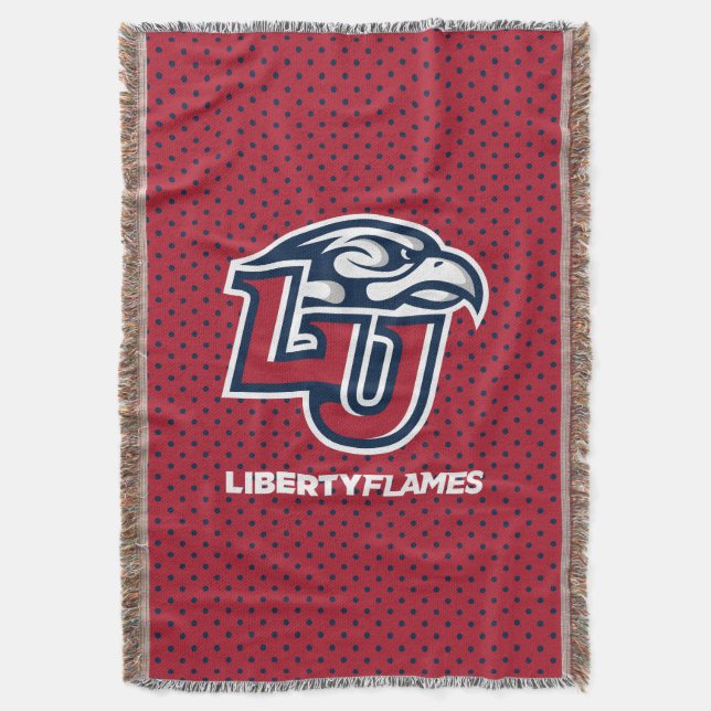 Liberty University Polka Dot Pattern Throw Blanket (Front Vertical)