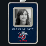 Liberty University Primary Logo Christmas Ornament<br><div class="desc">Check out these Liberty University designs! Show off your Flames pride with these new University products. These make the perfect gifts for the University student,  alumni,  family,  friend or fan in your life. All of these Zazzle products are customizable with your name,  class year,  or club. Go Flames!</div>