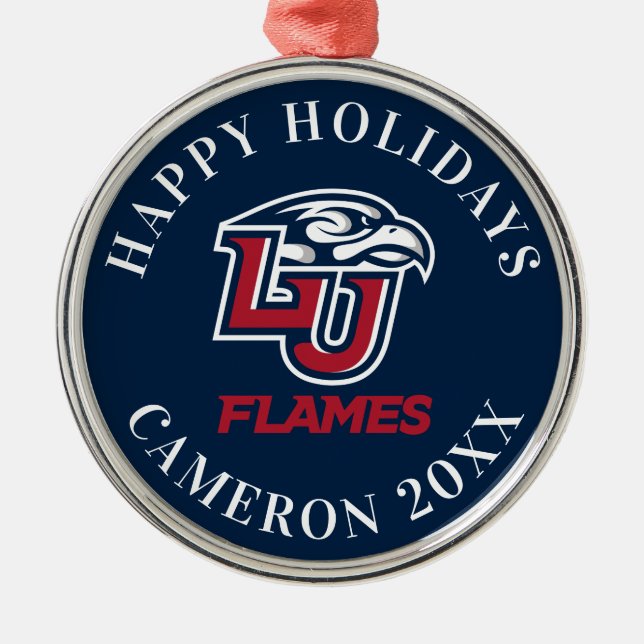 Liberty University Primary Logo Metal Ornament (Front)