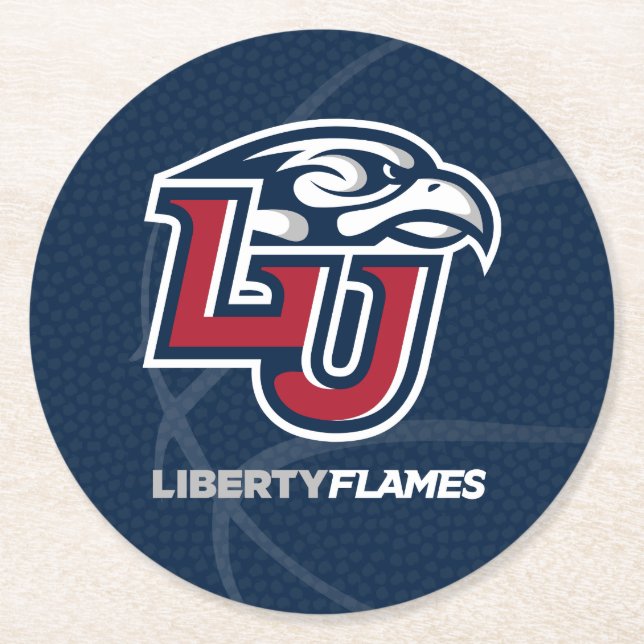 Liberty University State Basketball Round Paper Coaster (Front)