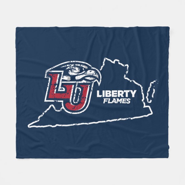 Liberty University State Love Fleece Blanket (Front (Horizontal))