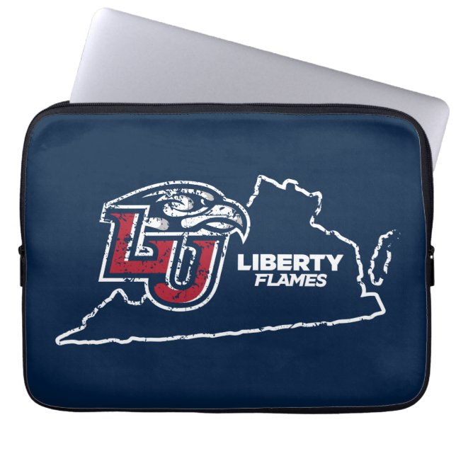Liberty University State Love Laptop Sleeve (Front)