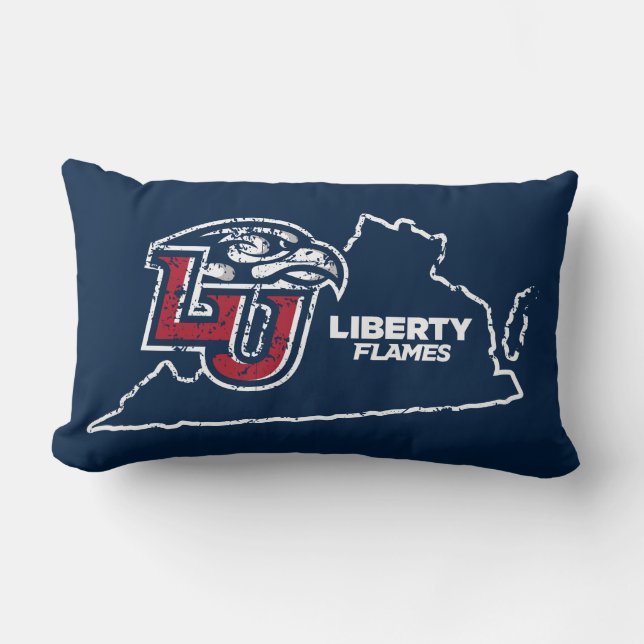 Liberty University State Love Lumbar Pillow (Front)