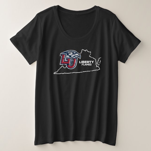 Liberty University State Love Plus Size T-Shirt (Design Front)