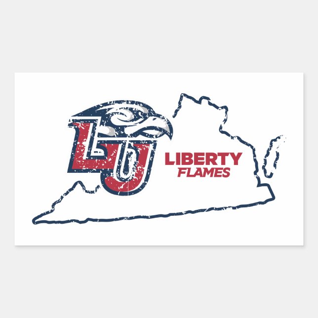 Liberty University State Love Rectangular Sticker (Front)