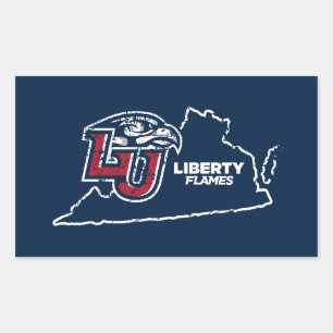 Liberty University State Love Rectangular Sticker