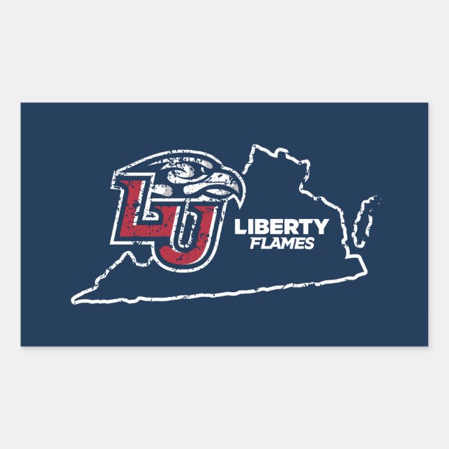 Liberty University State Love Rectangular Sticker (Front)