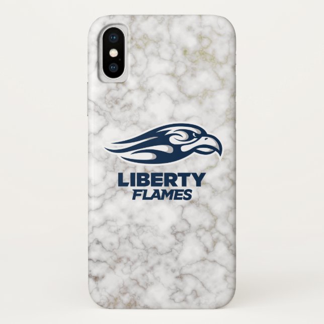 Liberty University White Marble Case-Mate iPhone Case (Back)