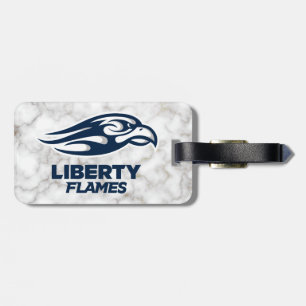 Liberty University White Marble Luggage Tag