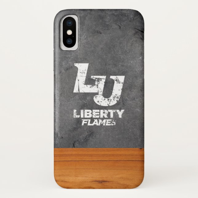 Liberty University Wood Cement Half White Case-Mate iPhone Case (Back)