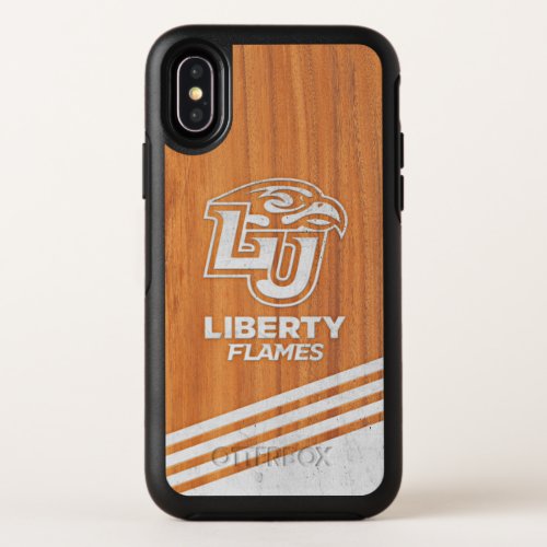 Liberty University Wood Cement Logo Stripe Color OtterBox Symmetry iPhone X Case