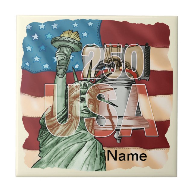 Liberty USA 250th anniversary  Ceramic Tile (Front)