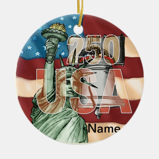 Liberty USA 250th anniversary Ornament (Front)