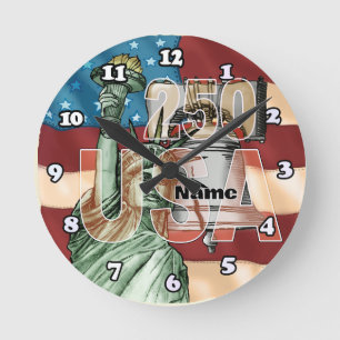 Liberty USA 250th anniversary Round Clock