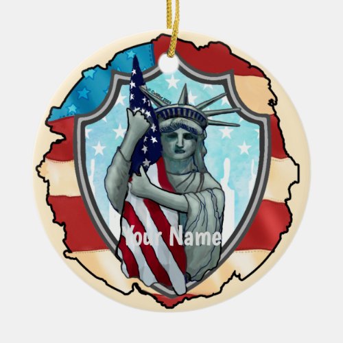 Liberty USA custom name  Ornament
