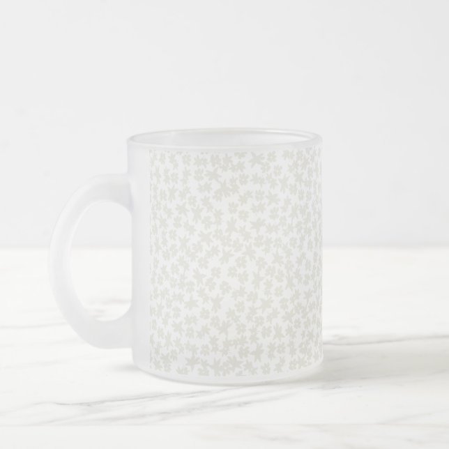 Liberty White 1 Frosted Glass Coffee Mug (Left)