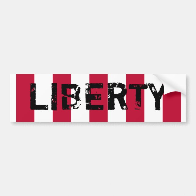 LIBERTY with LIBERTY flag Bumper Sticker (Front)