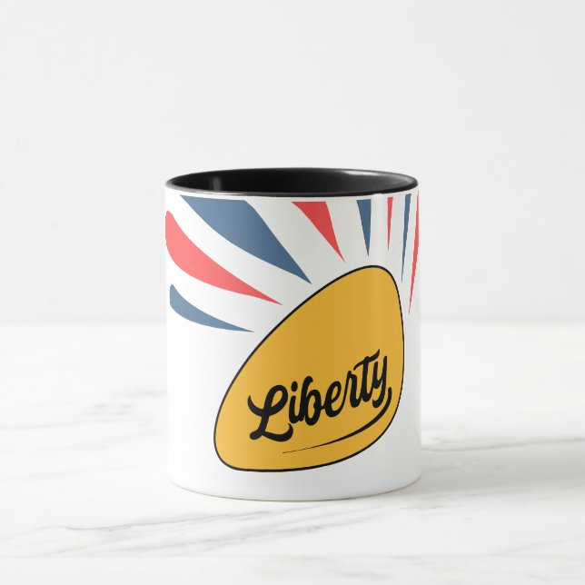 Liberty with Radiant Rays Design for 4th of July Mug (Center)