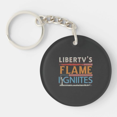 Libertys Flame Ignites Keychain