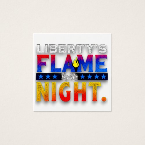 Libertys Flame Lights Night Business Card