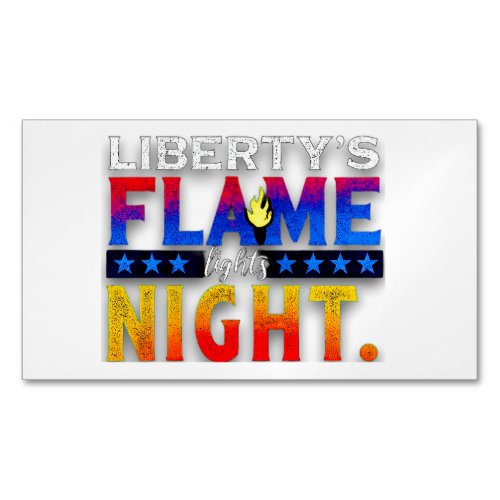 Libertys Flame Lights Night Business Card Magnet