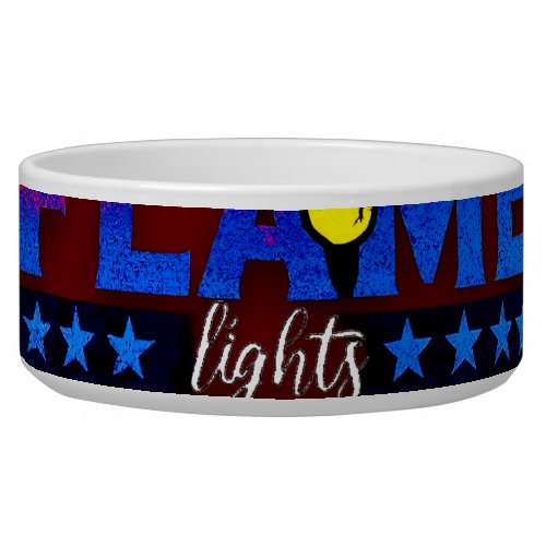 Libertys Flame Lights Night Ceramic Pet Bowl