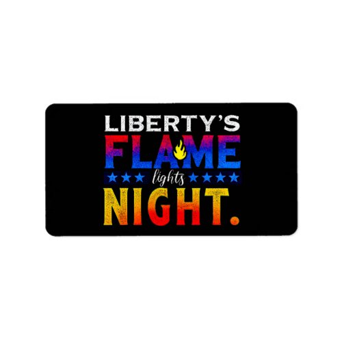 Libertys Flame Lights Night Return Address Label