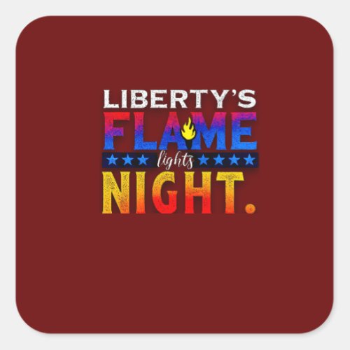 Libertys Flame Lights Night Stickers  Labels