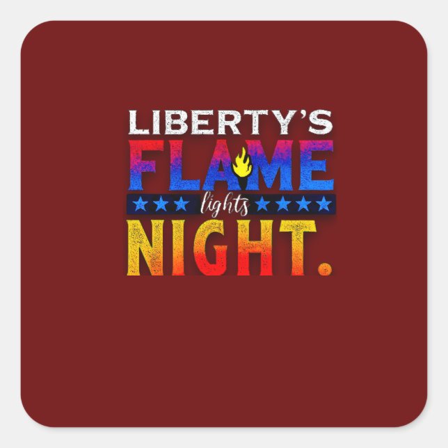 Liberty's Flame Lights Night Stickers & Labels (Front)