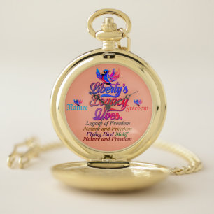 Liberty's Legacy Lives – Elegant Bird Design -  Pocket Watch