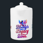 Liberty's Legacy Lives – Elegant Bird Design -  Teapot<br><div class="desc">Celebrate the enduring spirit of freedom with this exquisite 'Liberty's Legacy Lives' design. A timeless, elegant phrase artfully captures the essence of liberty, accompanied by a beautifully crafted flying bird symbolising hope, resilience, and freedom. This design is printed with attention to detail, perfect for those who cherish independence and courage....</div>