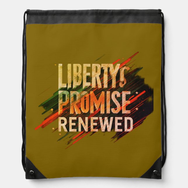  Liberty's Promise Renewed – A Drawstring Backpack (Front)