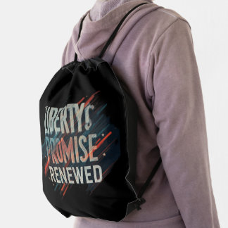 Liberty's Promise Renewed – A Tribute to Freedom - Drawstring Bag