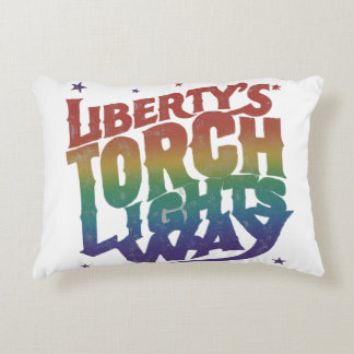 "Liberty's Torch Lights Way." Accent Pillow