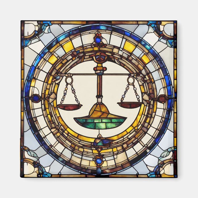 Libra 2 Inch Square Zodiac Magnet (Front)