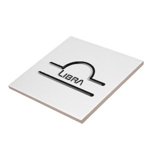 LIBRA, Abstract Design of the Zodiac Sign, Ceramic Tile